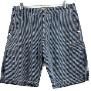 Tommy Bahama Men's Flat Front Shorts Blue Gray Striped Size 32